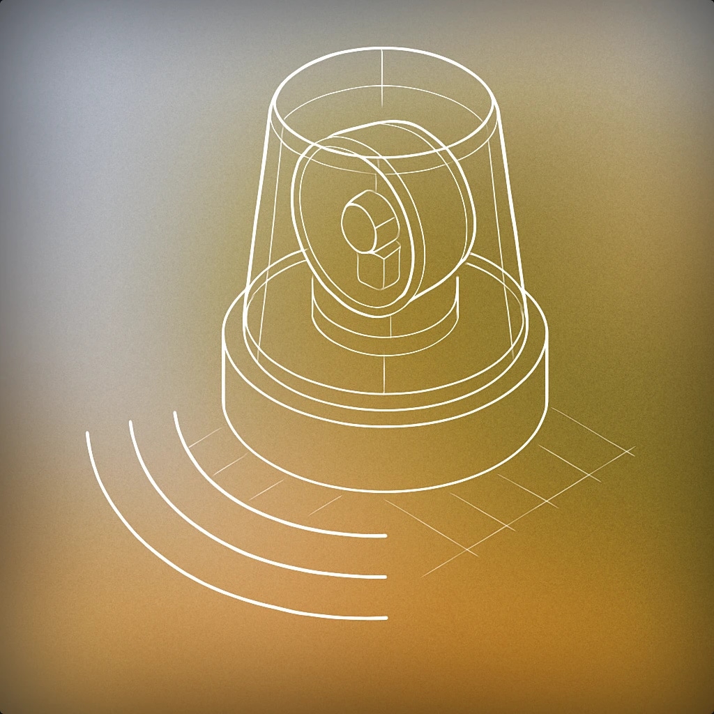 Cover of rotating emergency siren light with a soundwave emanating from its base for Sirens sound effects
