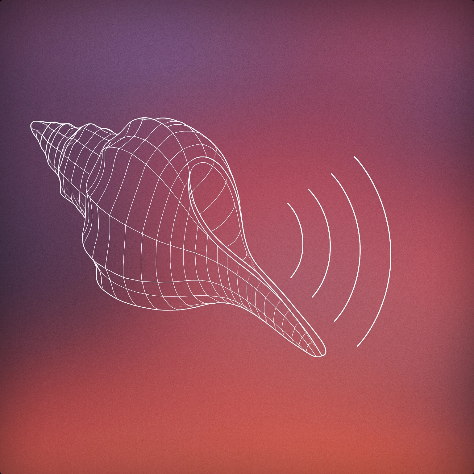 Cover of A conch shell with subtle soundwave lines emerging from its opening for Natural sound effects