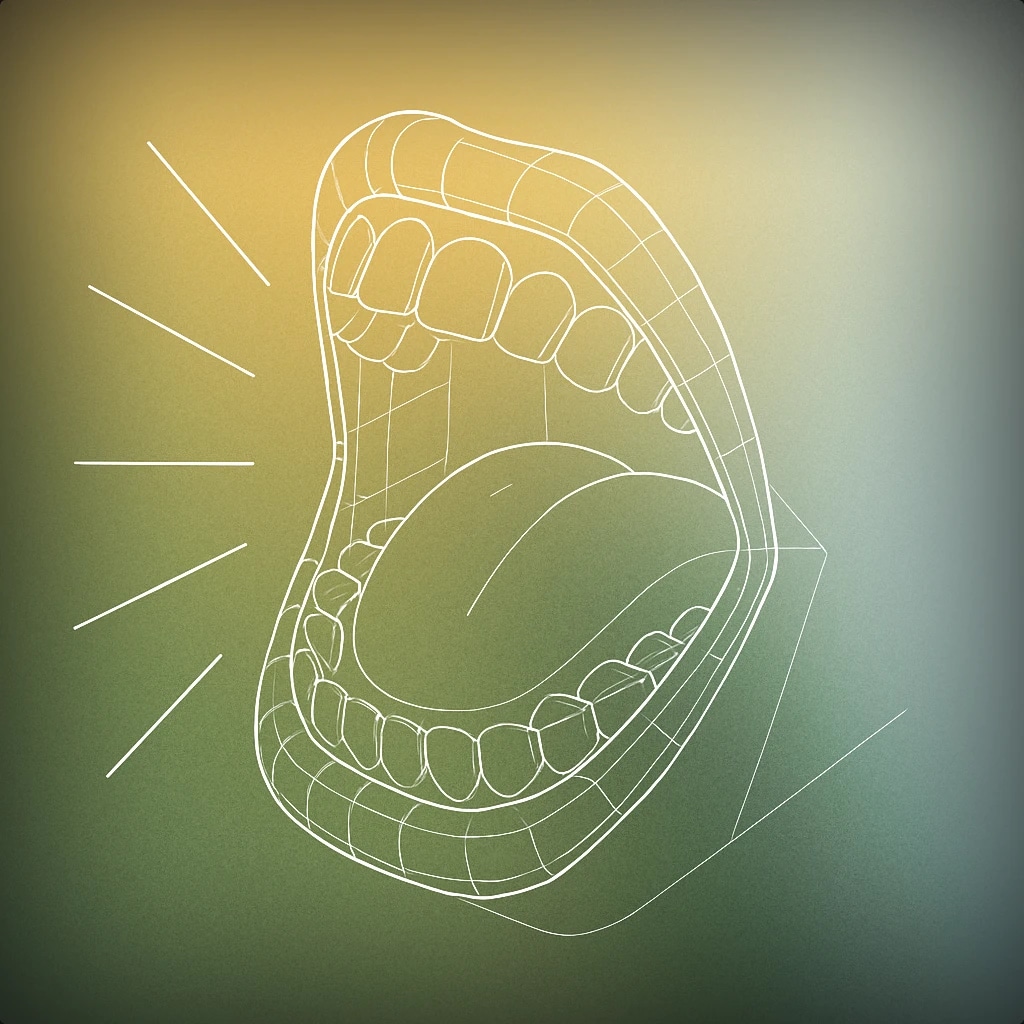 Cover of A stylized open mouth with visible teeth and tongue, shown in a dynamic pose to suggest a loud scream, with simple lines radiating outward from the mouth to represent the force of the sound. for Woman Screaming sound effects