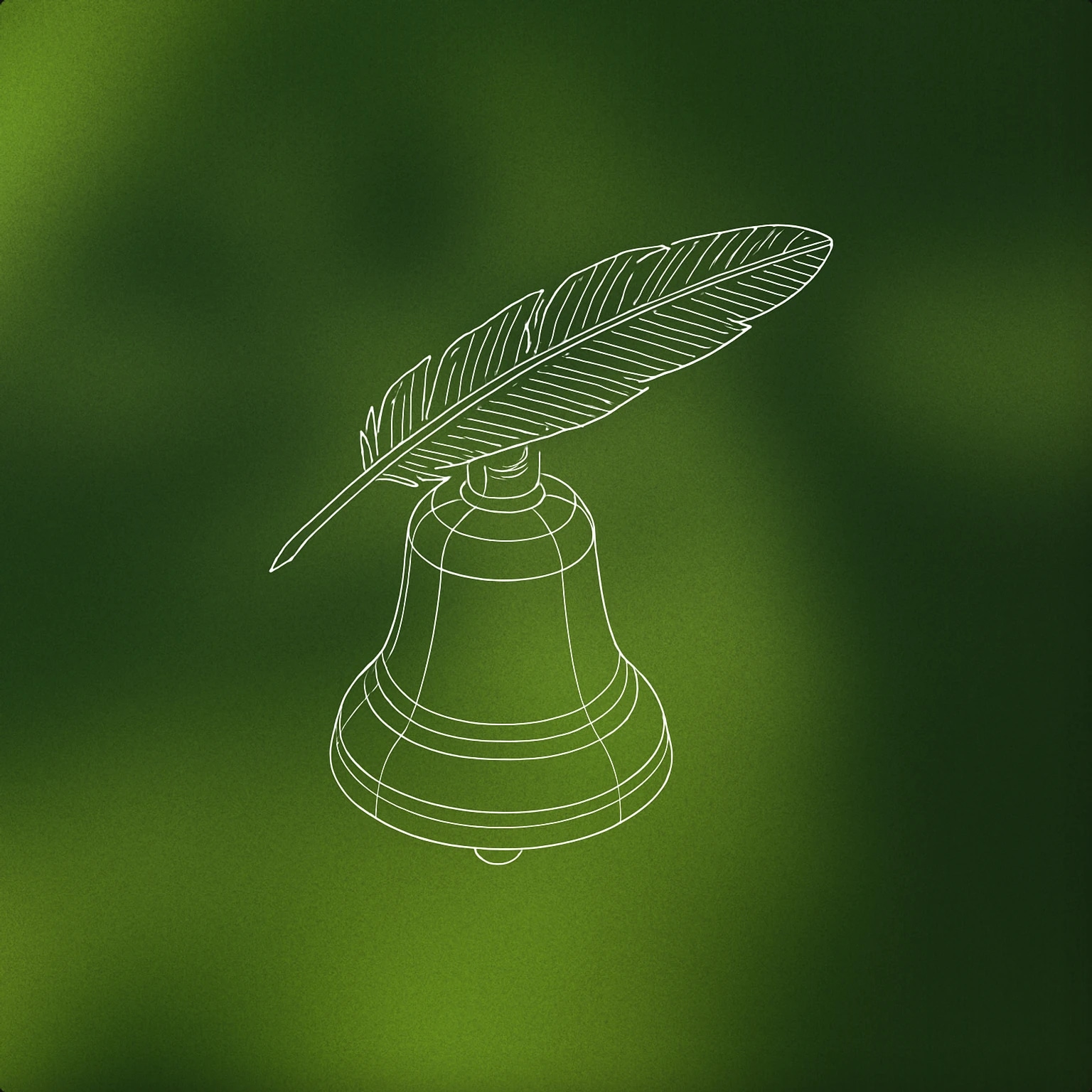 Cover of A single feather gently resting on the surface of a bell for Gentle sound effects