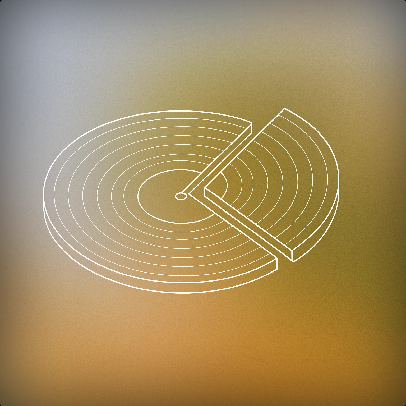 Cover of A vinyl record with a single visible groove, partially cut with a clean diagonal slice through its surface for Slice sound effects