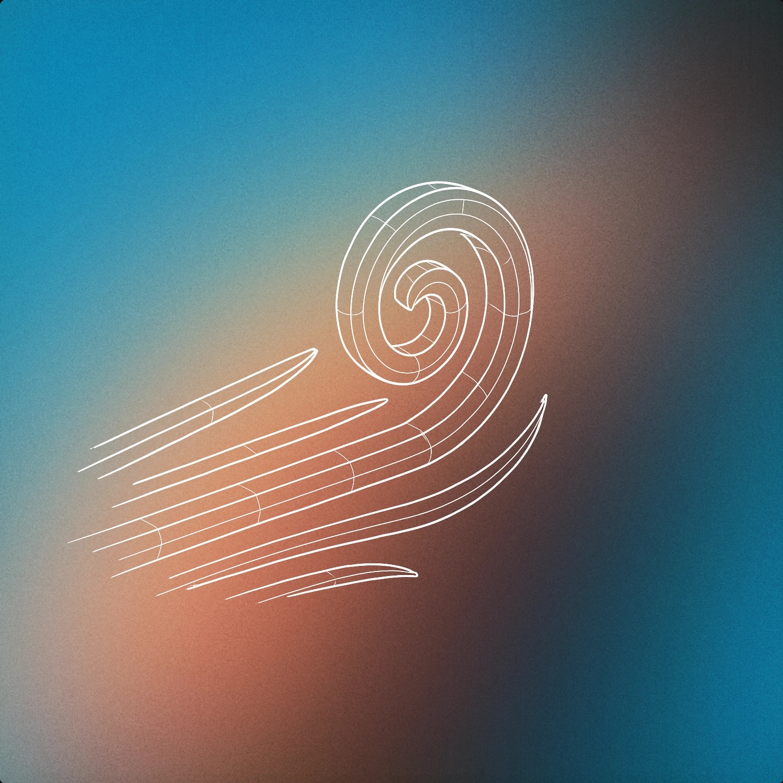Cover of stylized wind swirl with exaggerated curved lines trailing from a single point for Cartoon Whoosh sound effects