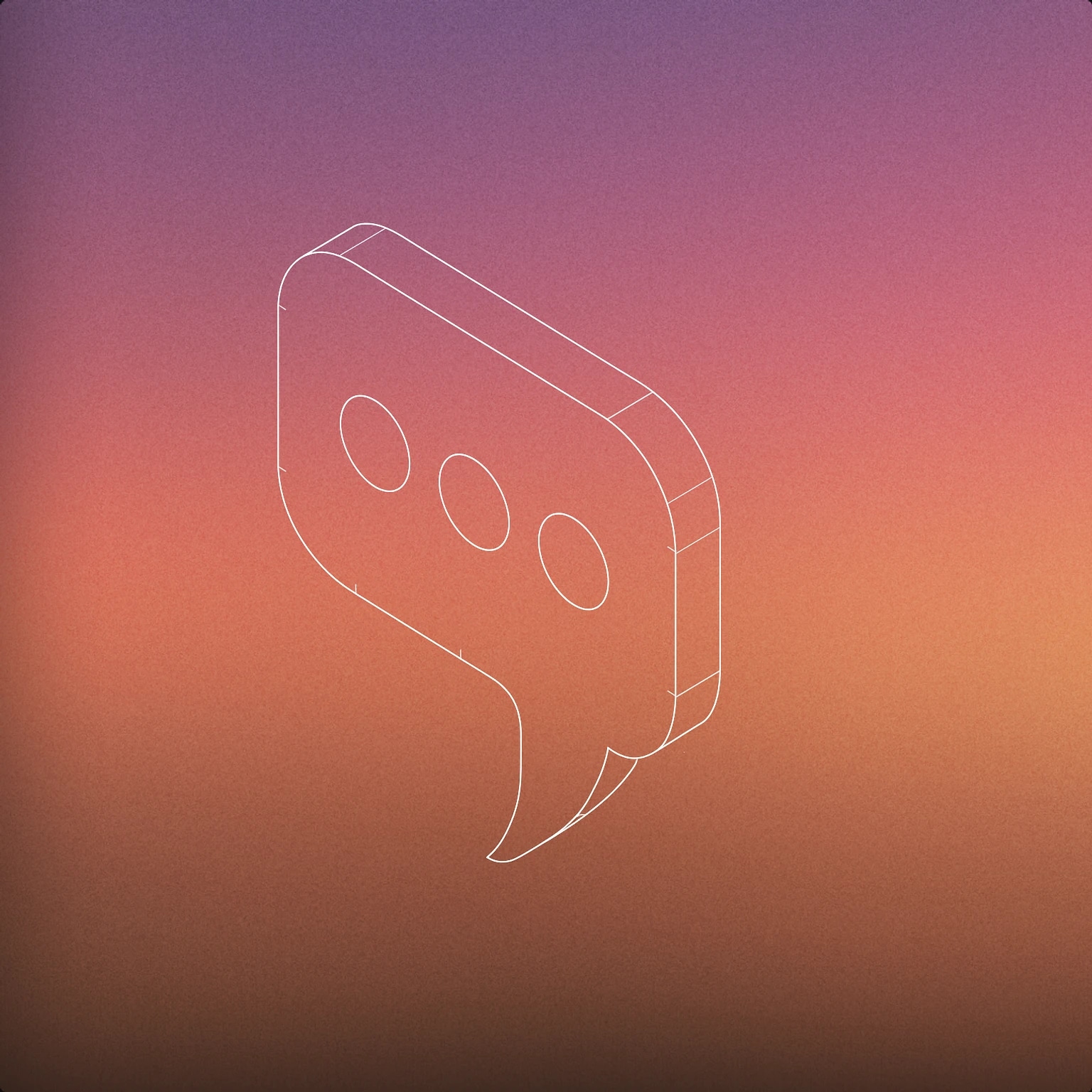 Cover of a classic speech bubble with a smooth tail pointing downward and three circular dots inside the bubble for Talk sound effects