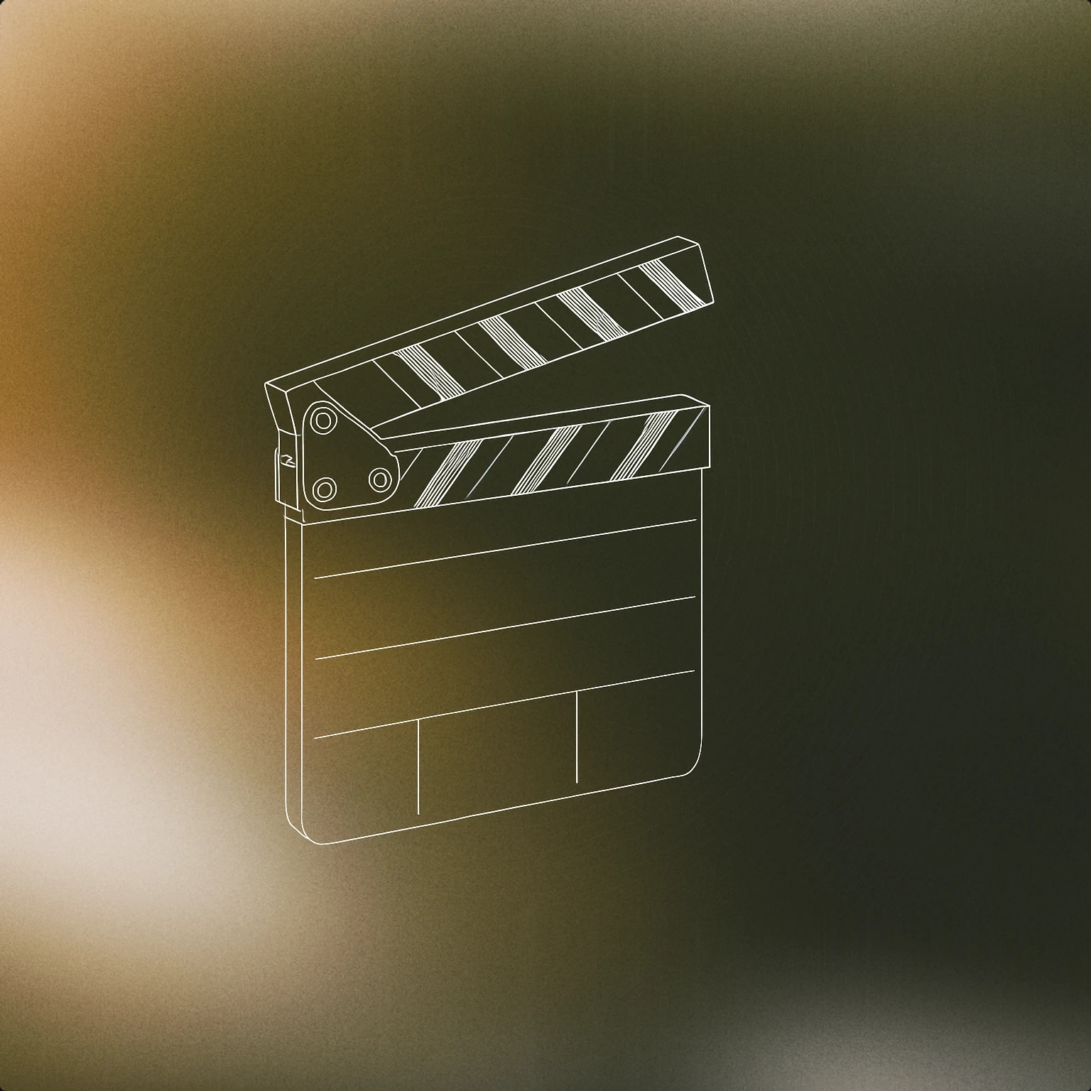 Cover of Oversized film clapperboard striking closed with subtle, radiating concentric lines for Cinematic Impact sound effects