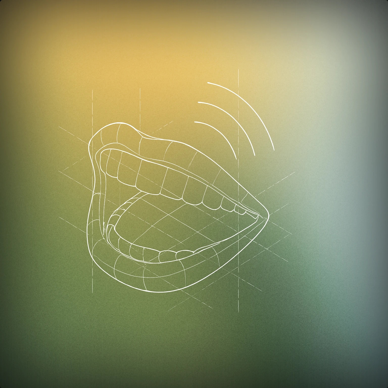 Cover of a stylized open mouth with curved lines above it to suggest laughter for Giggle sound effects