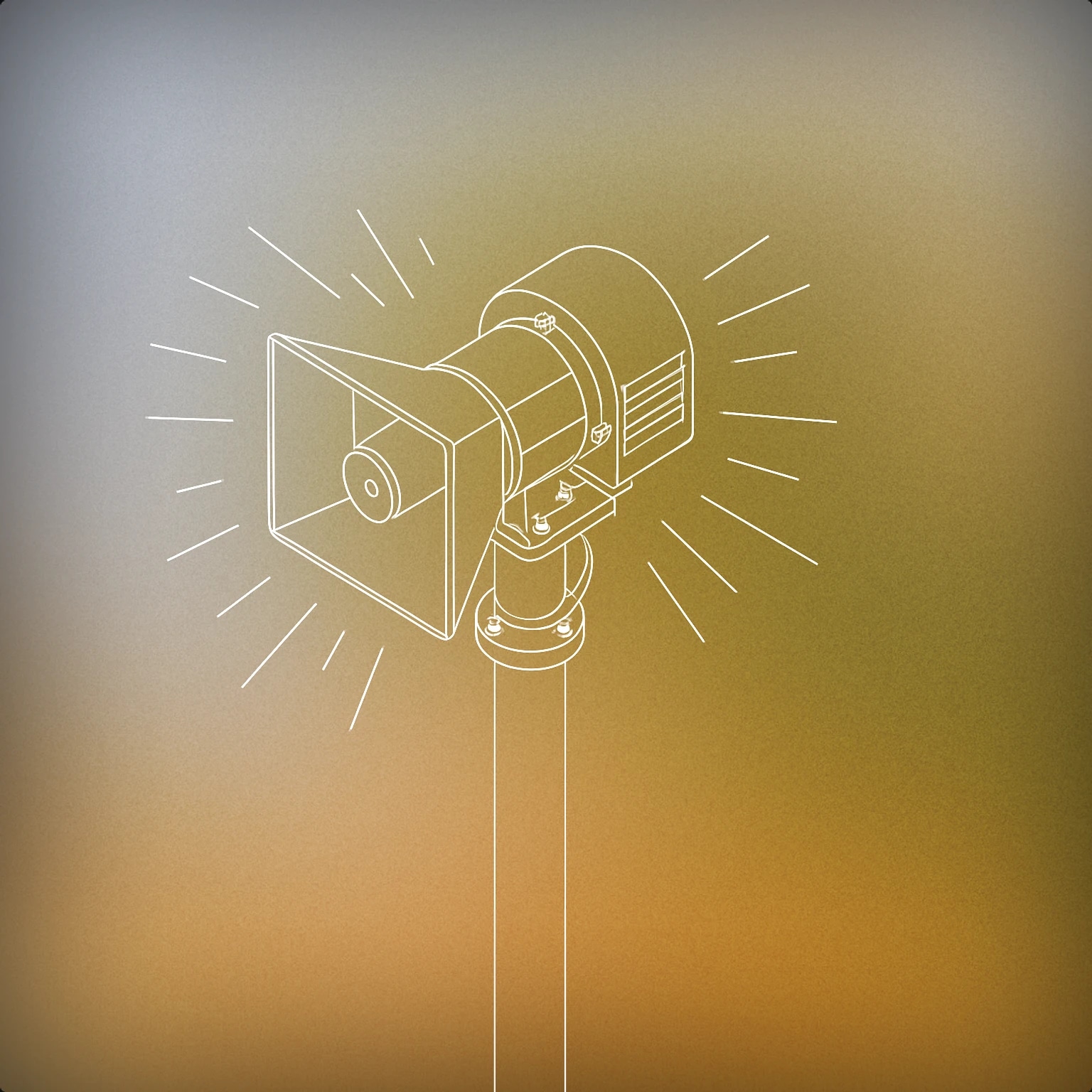 Cover of A blaring air raid siren atop a simple cylindrical pole for Danger sound effects