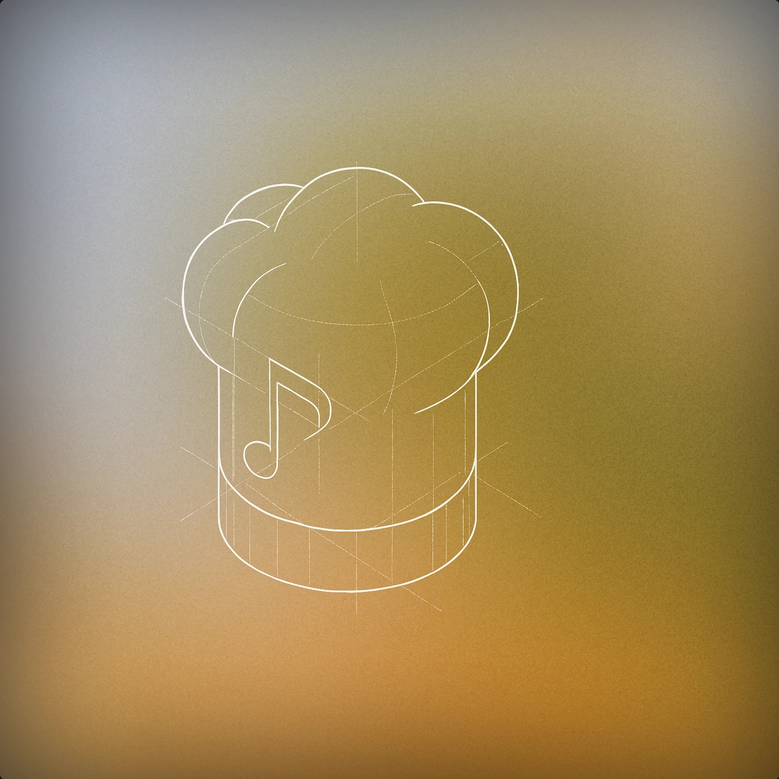 Cover of chef's toque with a musical note etched on its front for Cook sound effects
