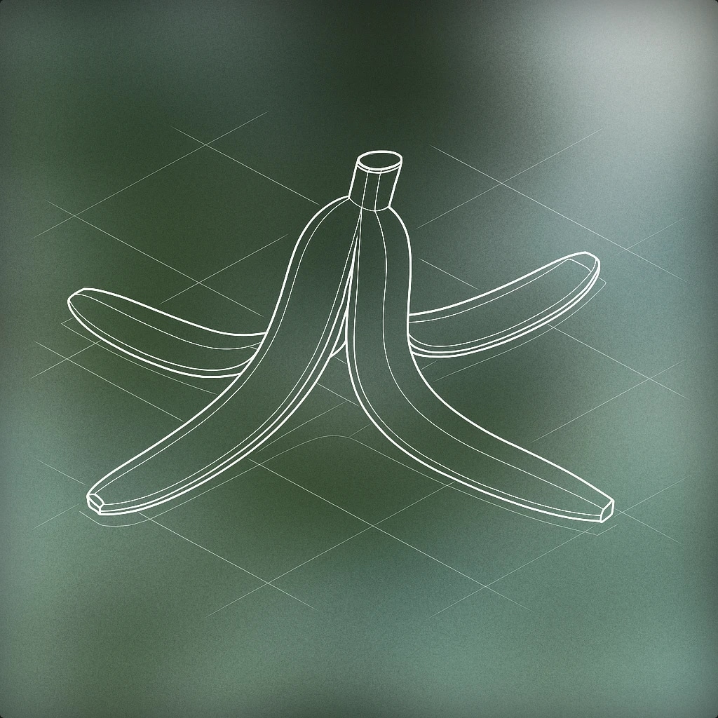 Cover of banana peel on a smooth floor for Cartoon Slipping sound effects