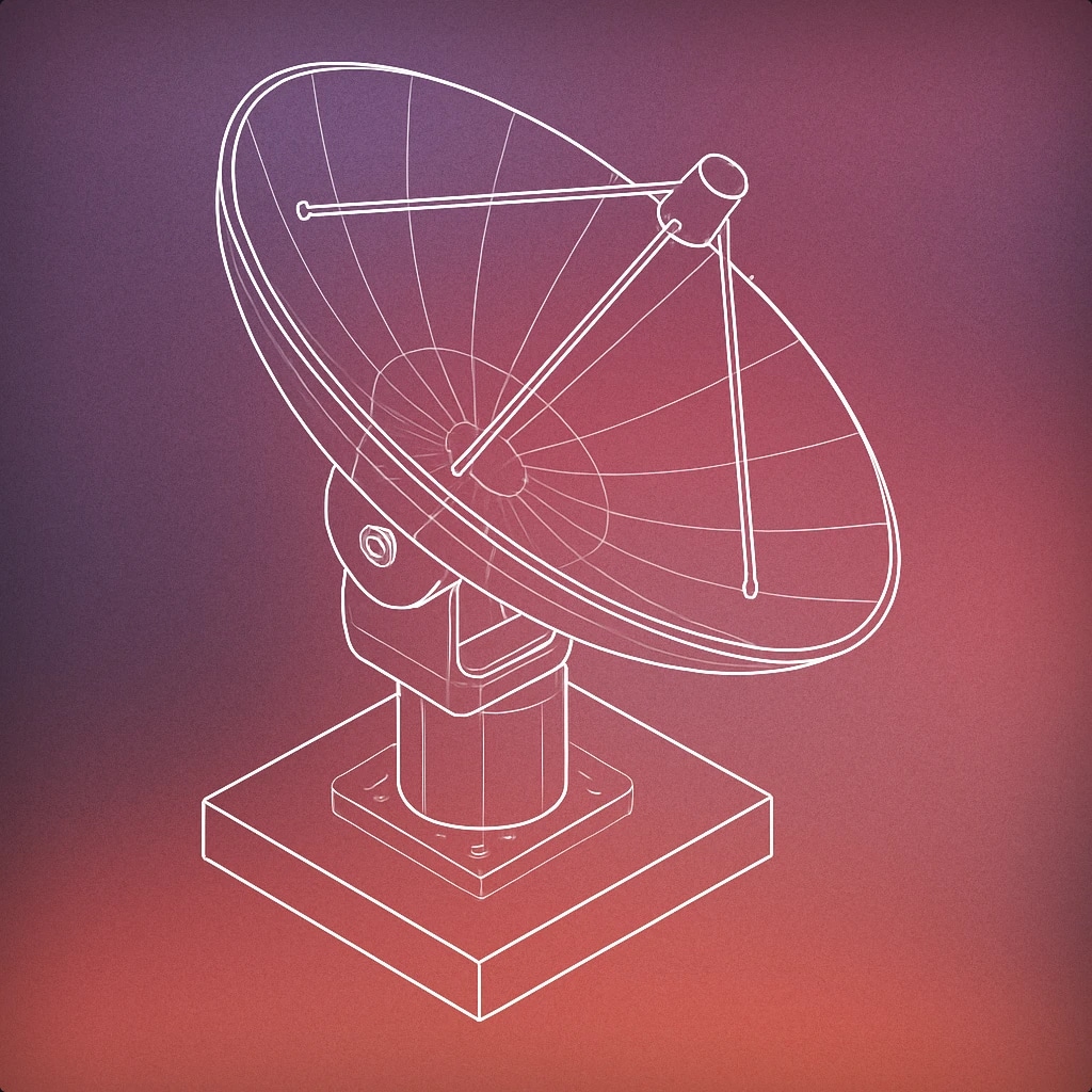 Cover of A parabolic satellite dish mounted on a simple base for Field sound effects