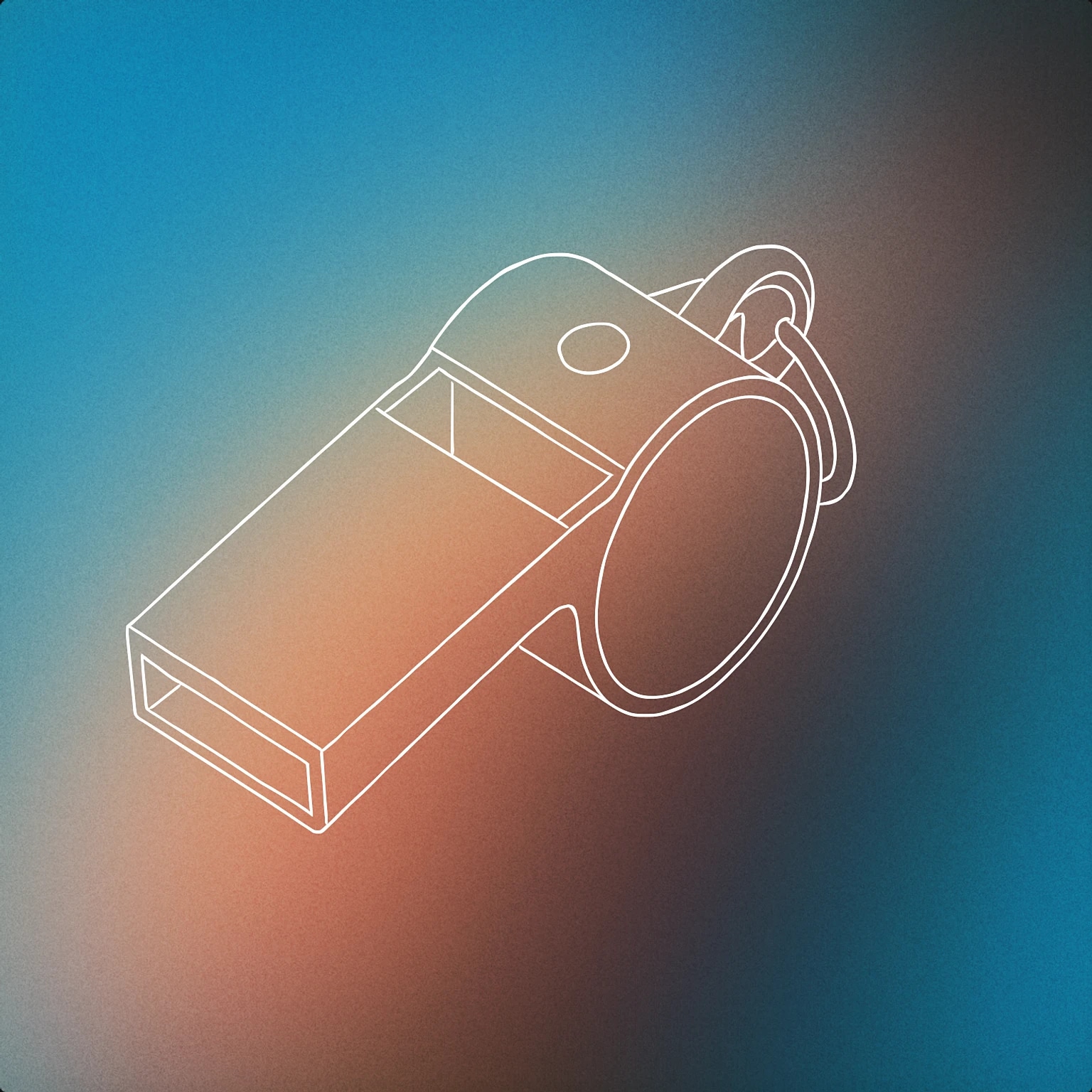 Cover of classic cylindrical whistle with a rectangular mouthpiece and a small circular hole on top for Whistle sound effects
