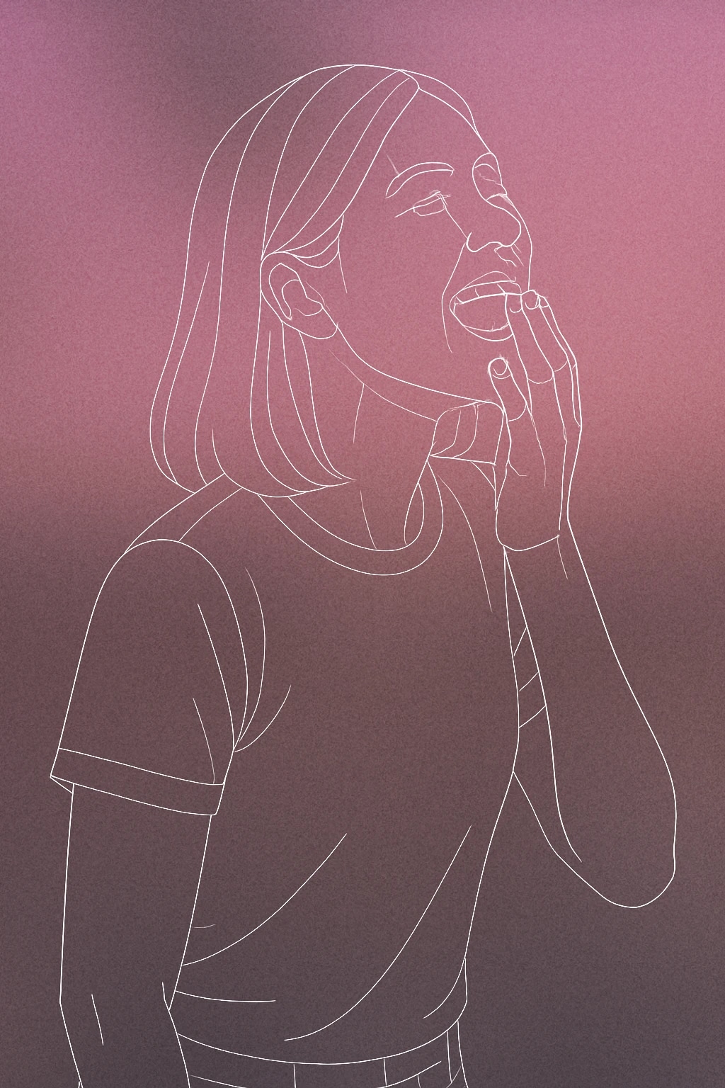 Cover of A girl with her head slightly tilted back, mouth open in a joyful expression, and one hand gently covering her mouth as if caught mid-laugh for Girl Laughing sound effects