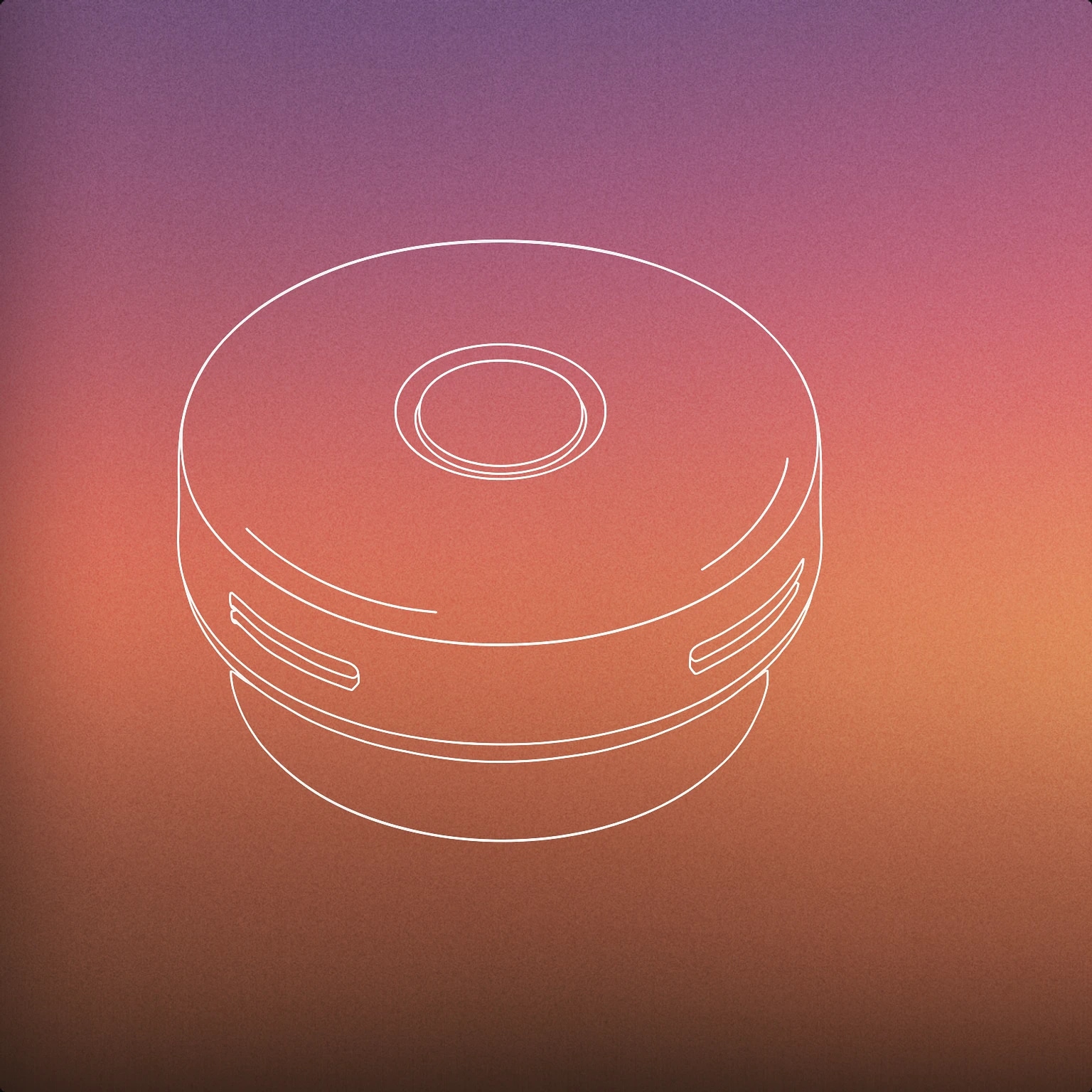 Cover of circular ceiling-mounted smoke alarm with a single central button and subtle vent slits for Smoke Alarm sound effects