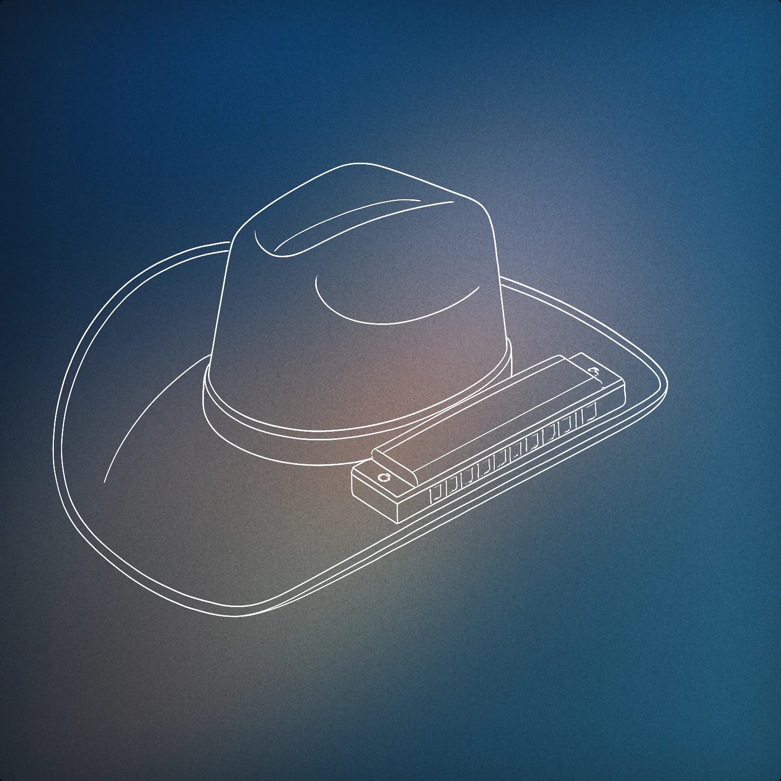 Cover of A cowboy hat with a harmonica resting on its brim for Cowboy sound effects