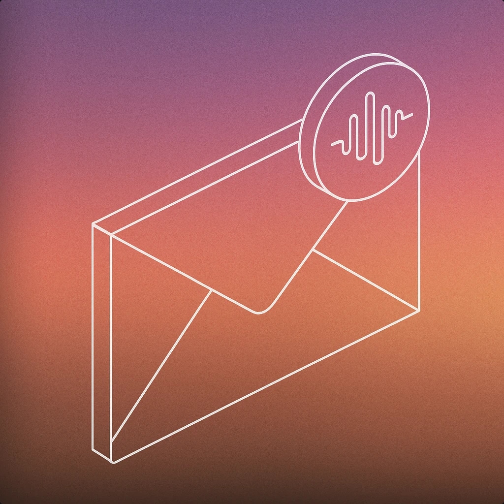 Cover of an envelope with a notification badge shaped like a soundwave for You Got Mail sound effects