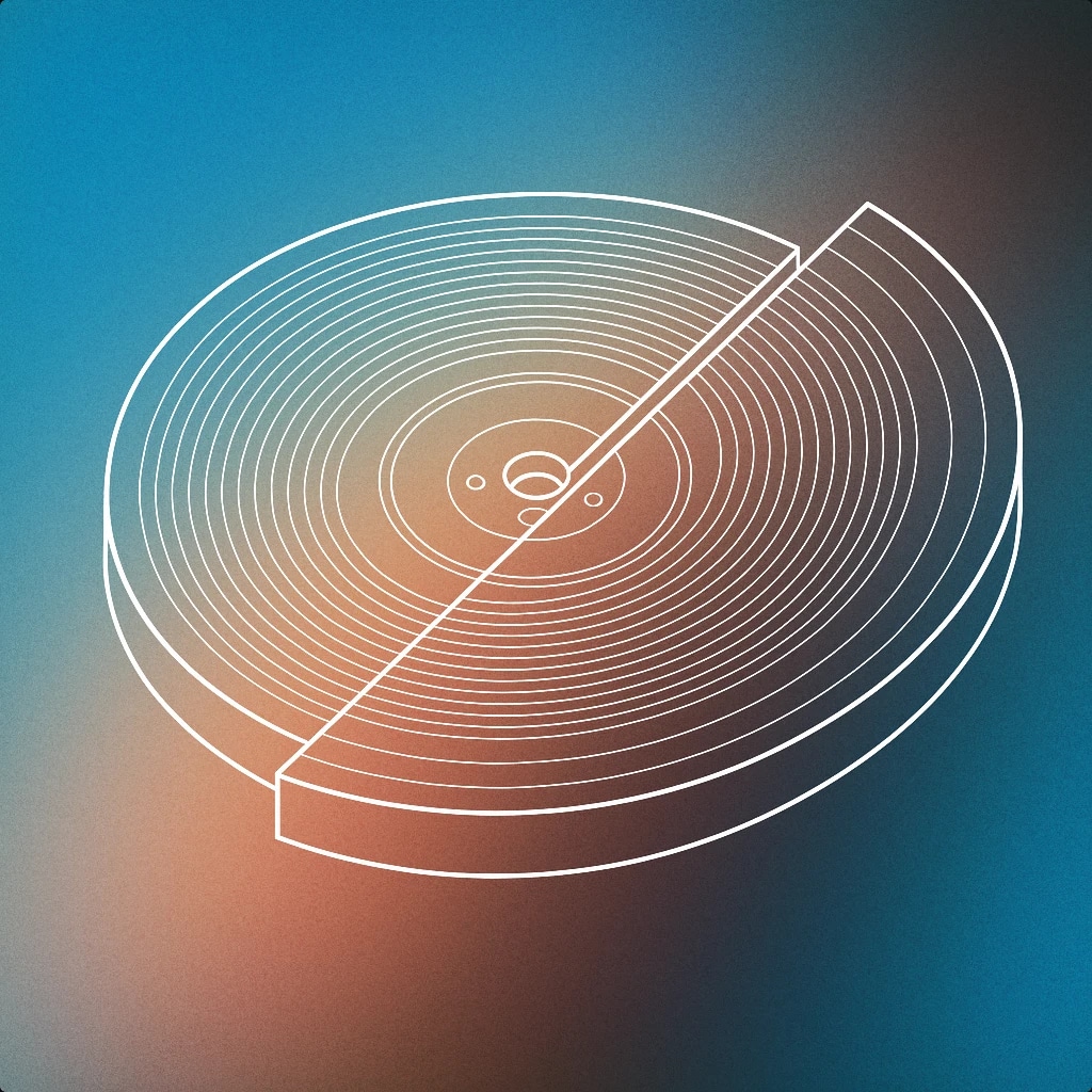 Cover of A stylized vinyl record with a clean, diagonal cut through its center for Slash sound effects