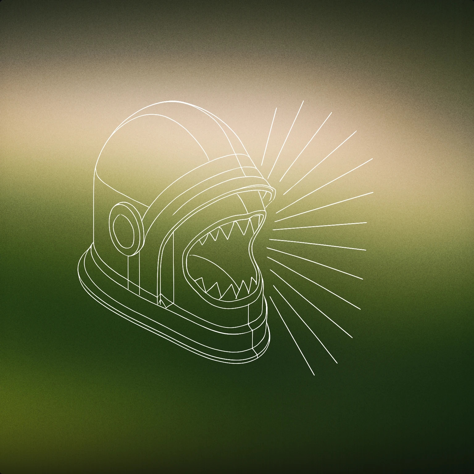 Cover of A helmet with a stylized open mouth, emitting bold, radiating lines for Battle Cry sound effects