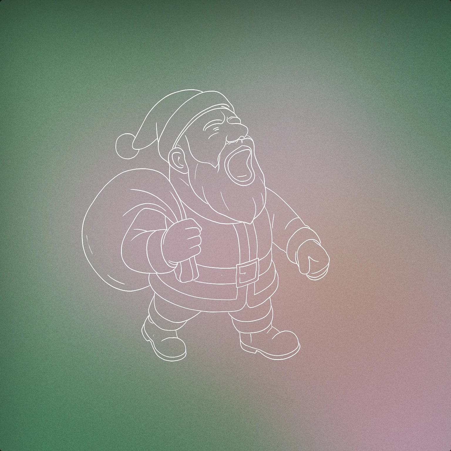 Cover of Santa Claus with a large, open mouth as if joyfully calling out for Ho Ho Ho sound effects