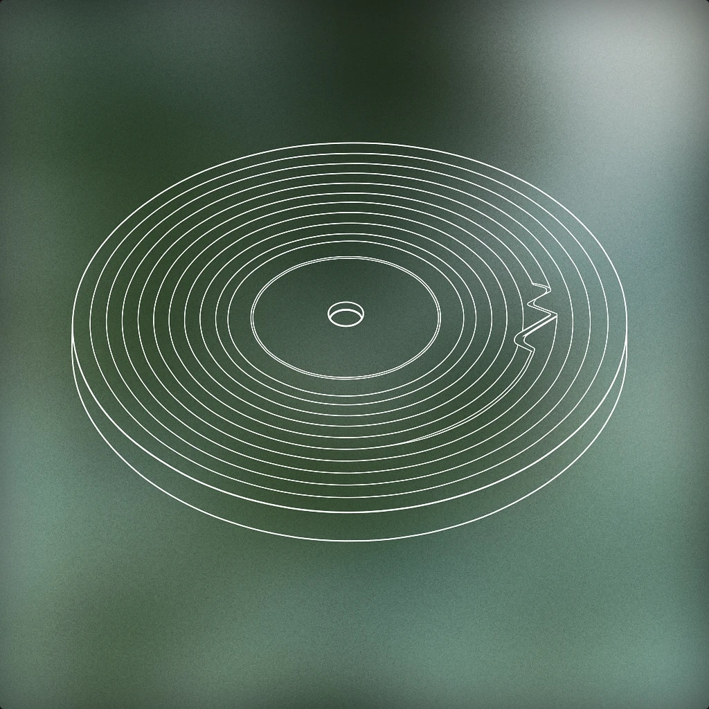 Cover of Vinyl record with a visible groove jump for Record Skip sound effects