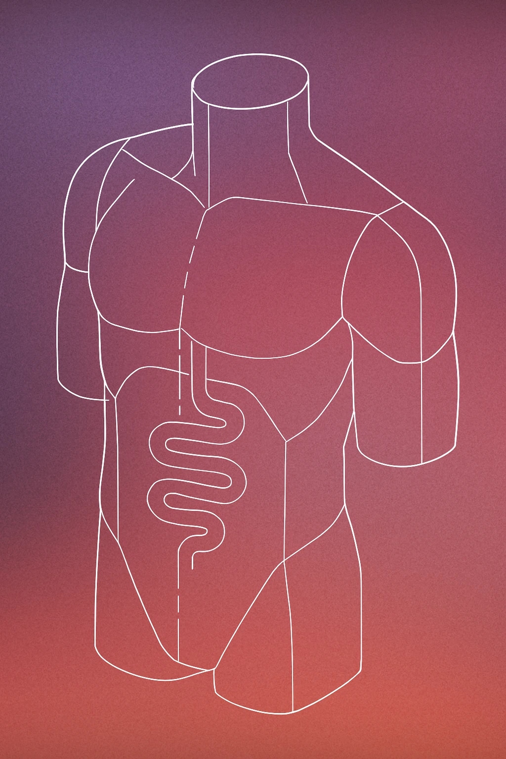 Cover of a stylized, simplified human torso with a visible spiral or wavy line inside the stomach area to represent rumbling for Stomach Rumbling sound effects