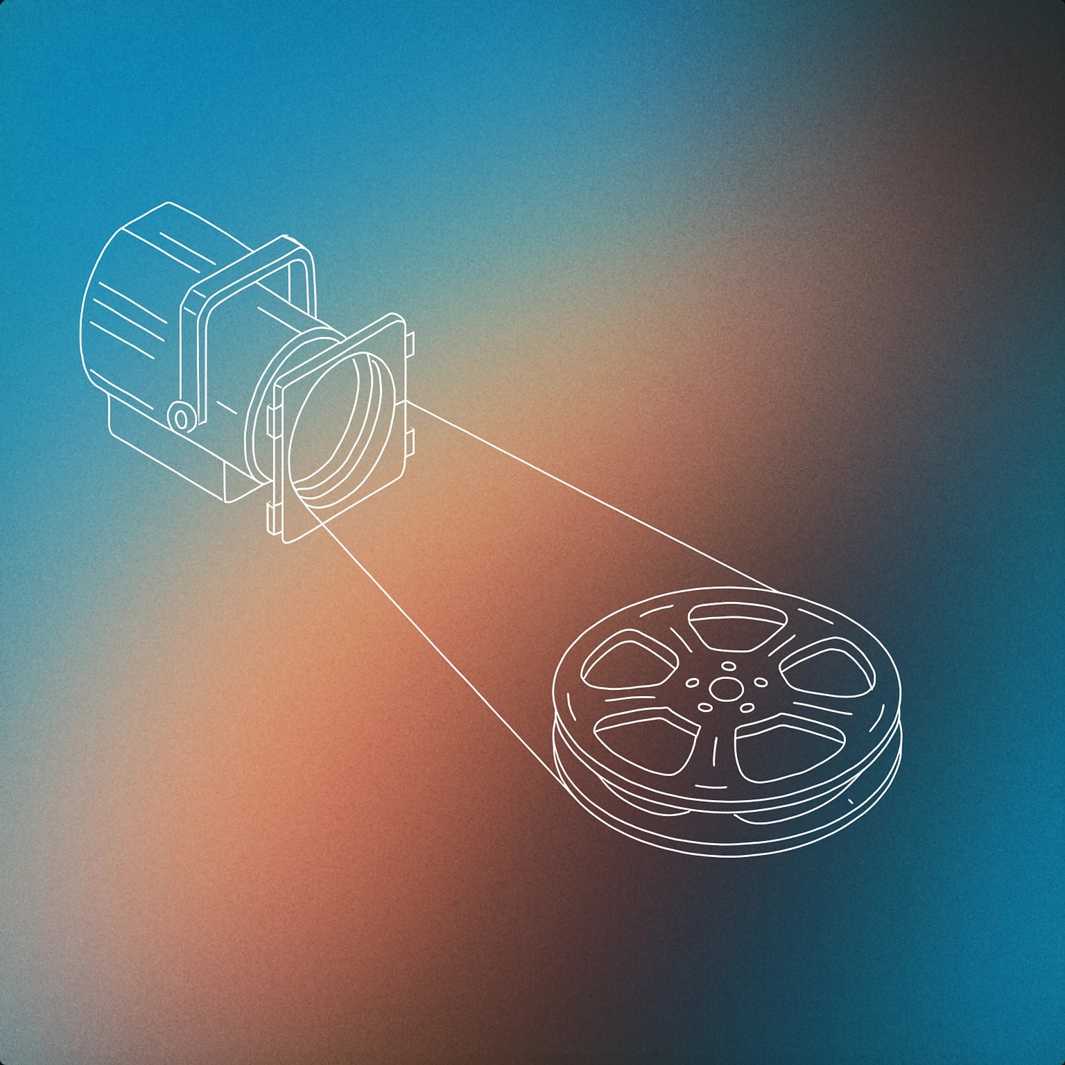 Cover of Spotlight projecting a beam onto a film reel for Cinematic Intro sound effects