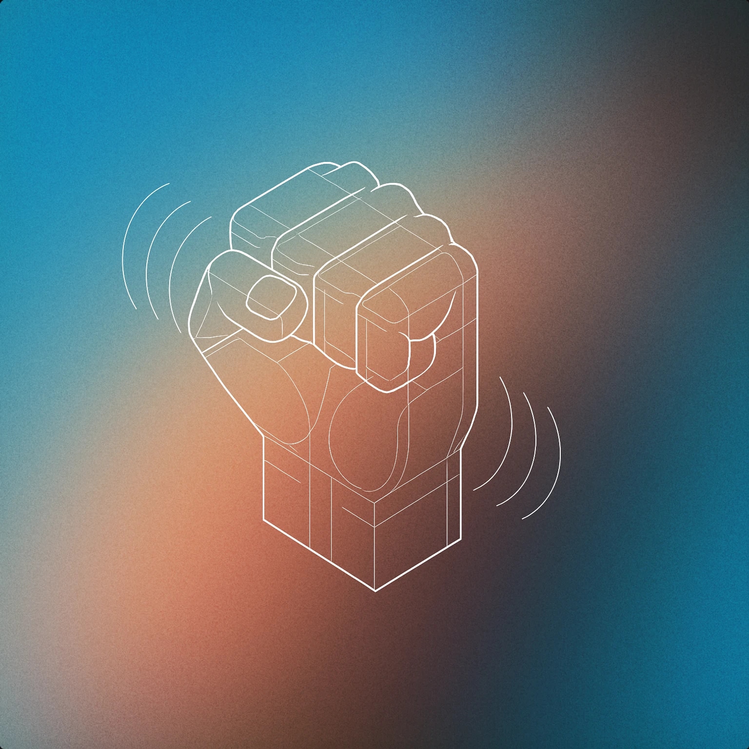 Cover of Stylized clenched fist with subtle curved vibration lines around it for Grunting sound effects