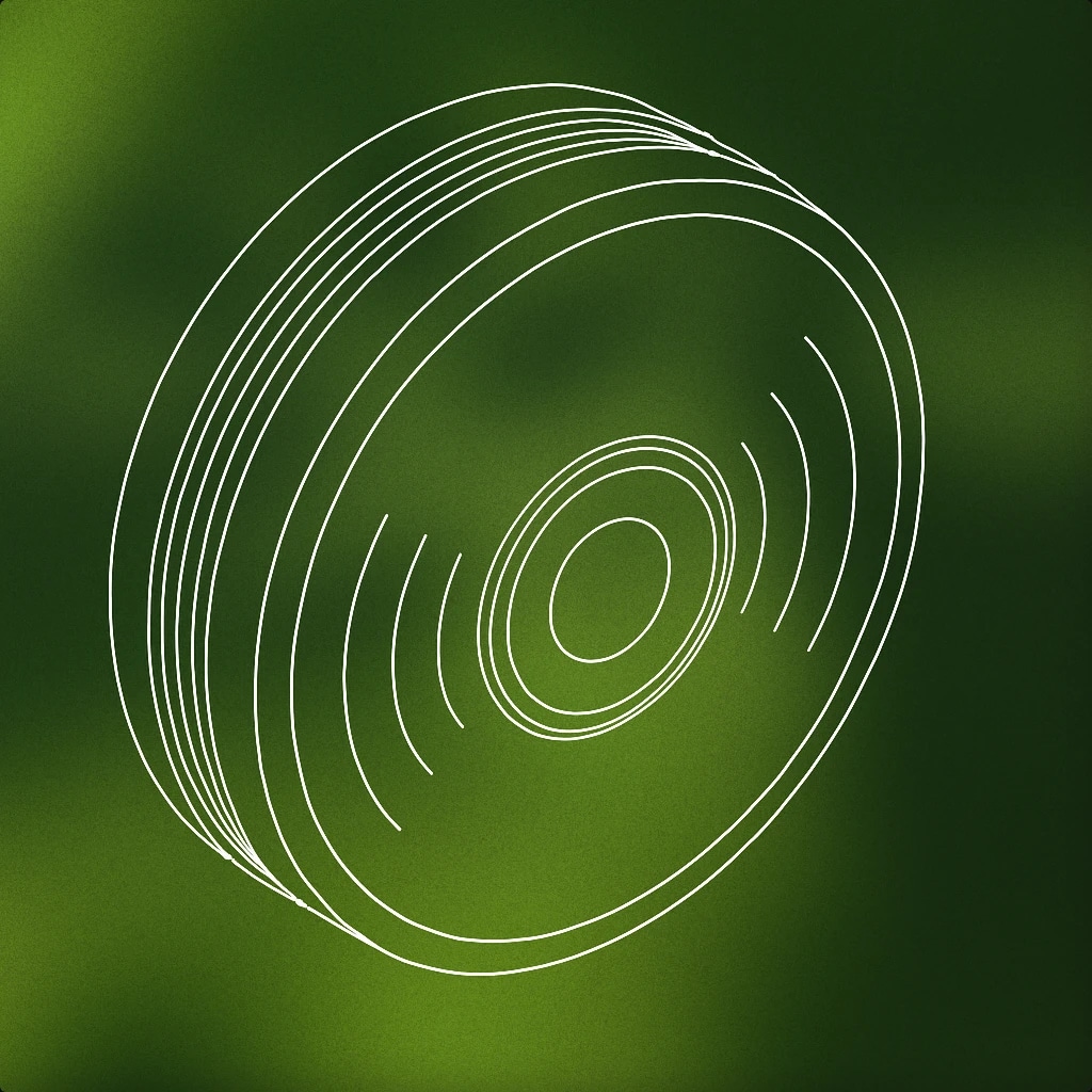 Cover of circular wall-mounted smoke alarm with a single central button and subtle soundwave lines emanating from it for Smoke Alarm sound effects