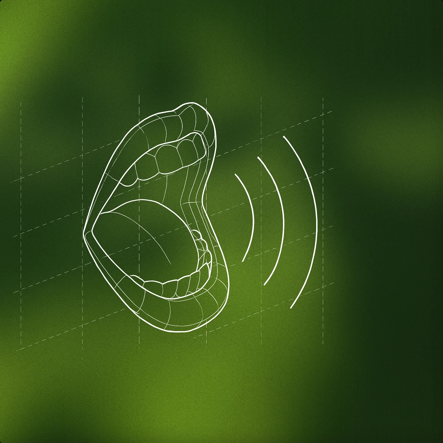 Cover of a stylized open mouth with sound lines emanating outward for Hello sound effects
