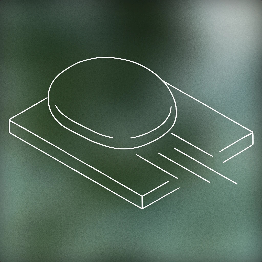Cover of a smooth stone partially protruding from a flat surface with subtle motion lines indicating sliding movement for Stone Sliding sound effects