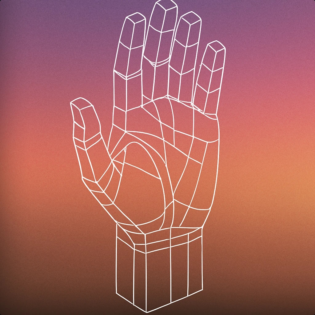 Cover of a single raised hand with an open palm and slightly spread fingers for Kids Cheering sound effects