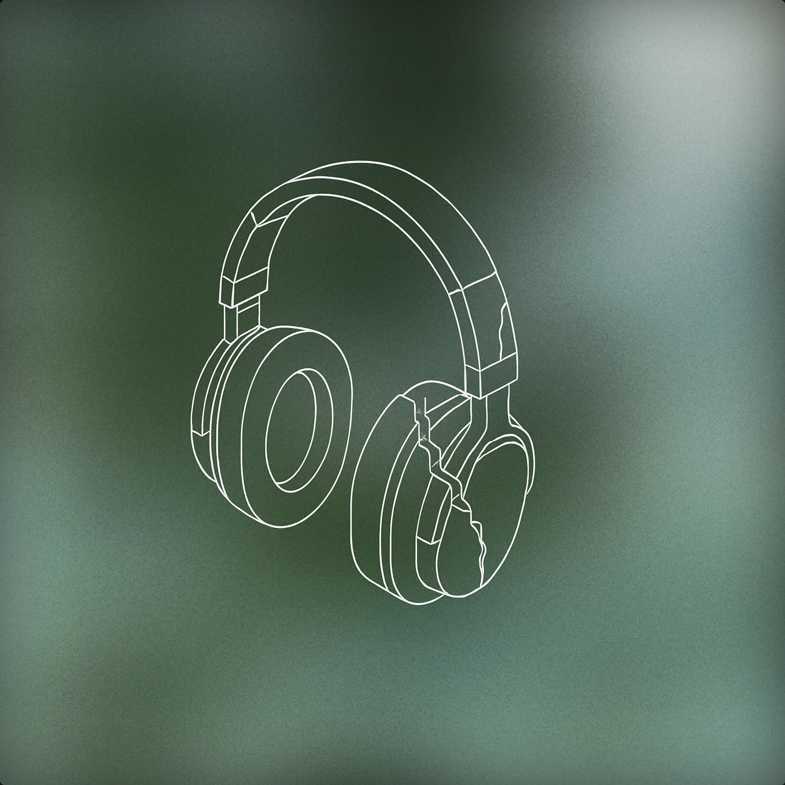 Cover of cracked headphone with a jagged split through one earcup for Shock sound effects
