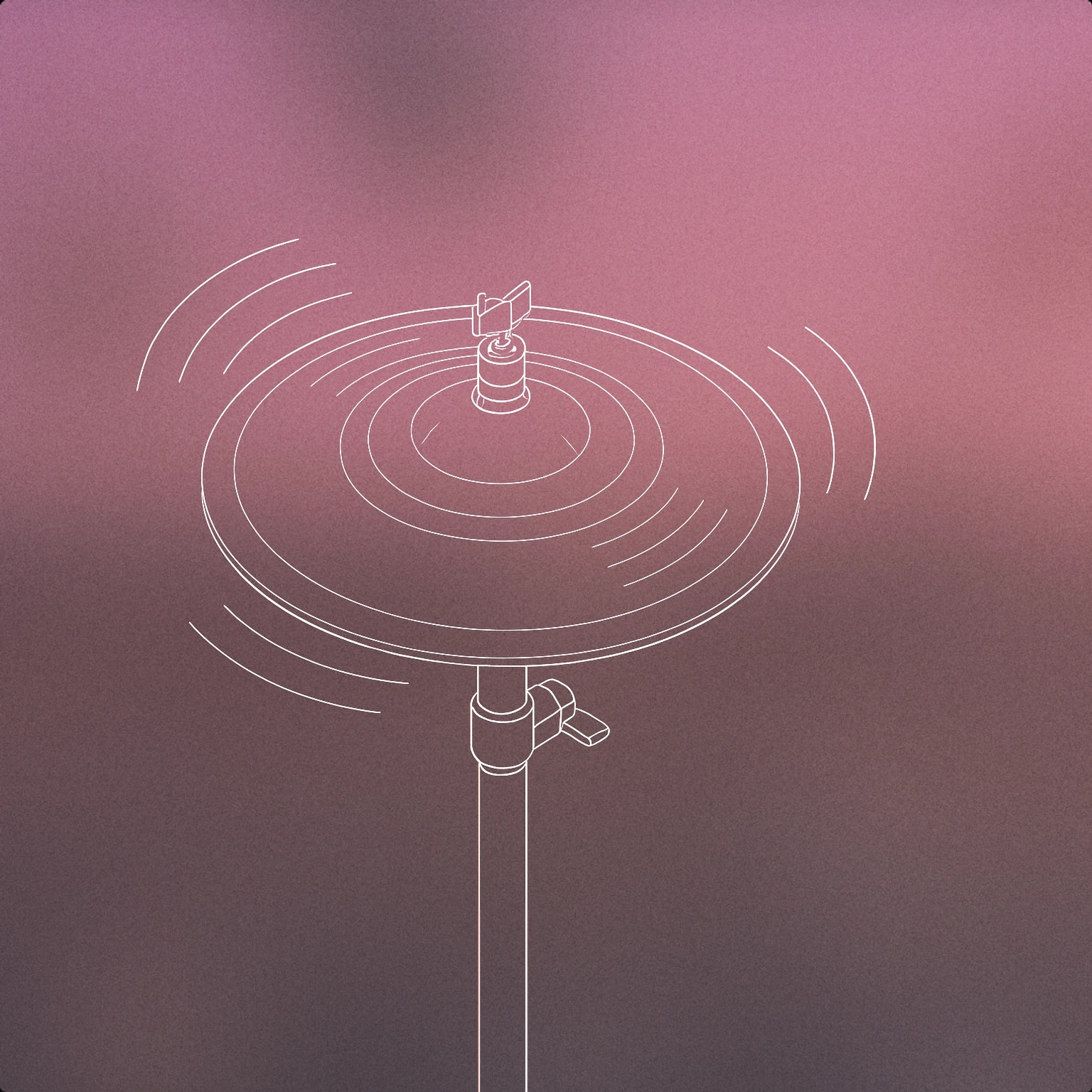 Cover of a single, stylized cymbal with subtle radiating lines to suggest vibration for Shimmer sound effects