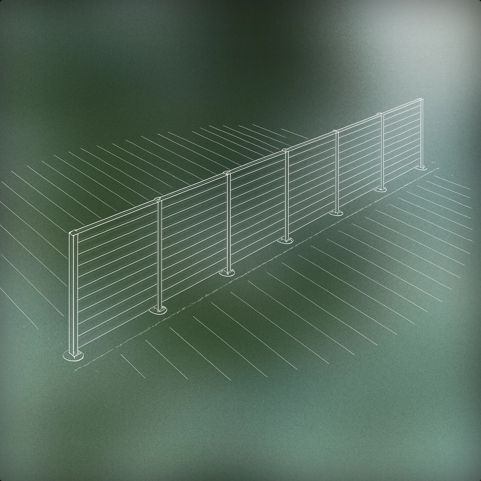 Cover of an acoustic fence stretching across a field for Land sound effects