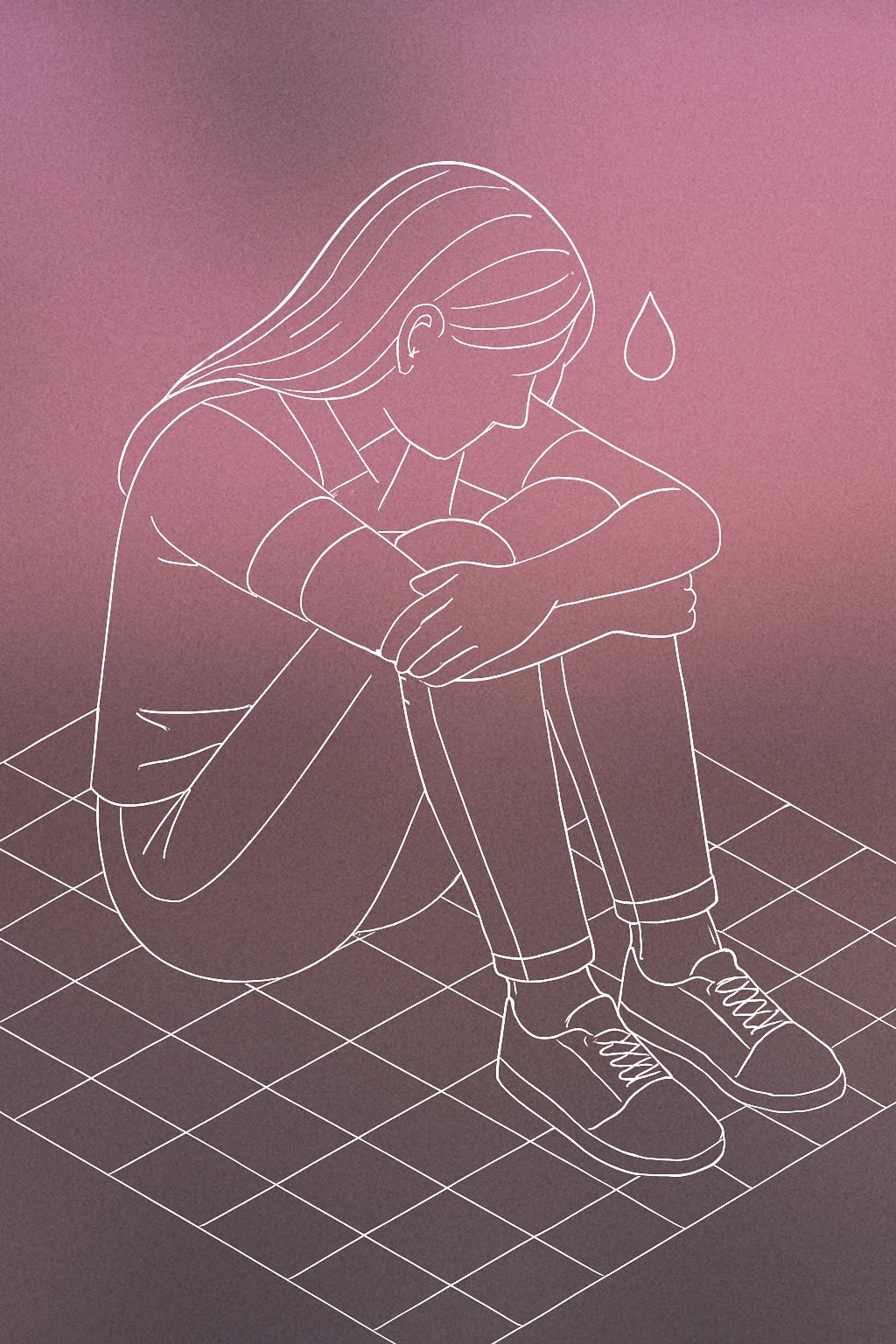 Cover of A single girl sitting on the floor with her knees drawn up and her head buried in her arms, with a subtle teardrop shape near her face for Girl Crying sound effects