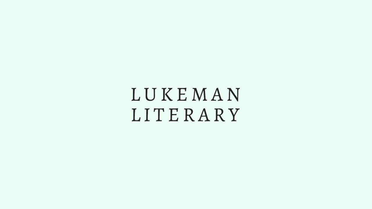 Lukeman Literary logo on a light green background.