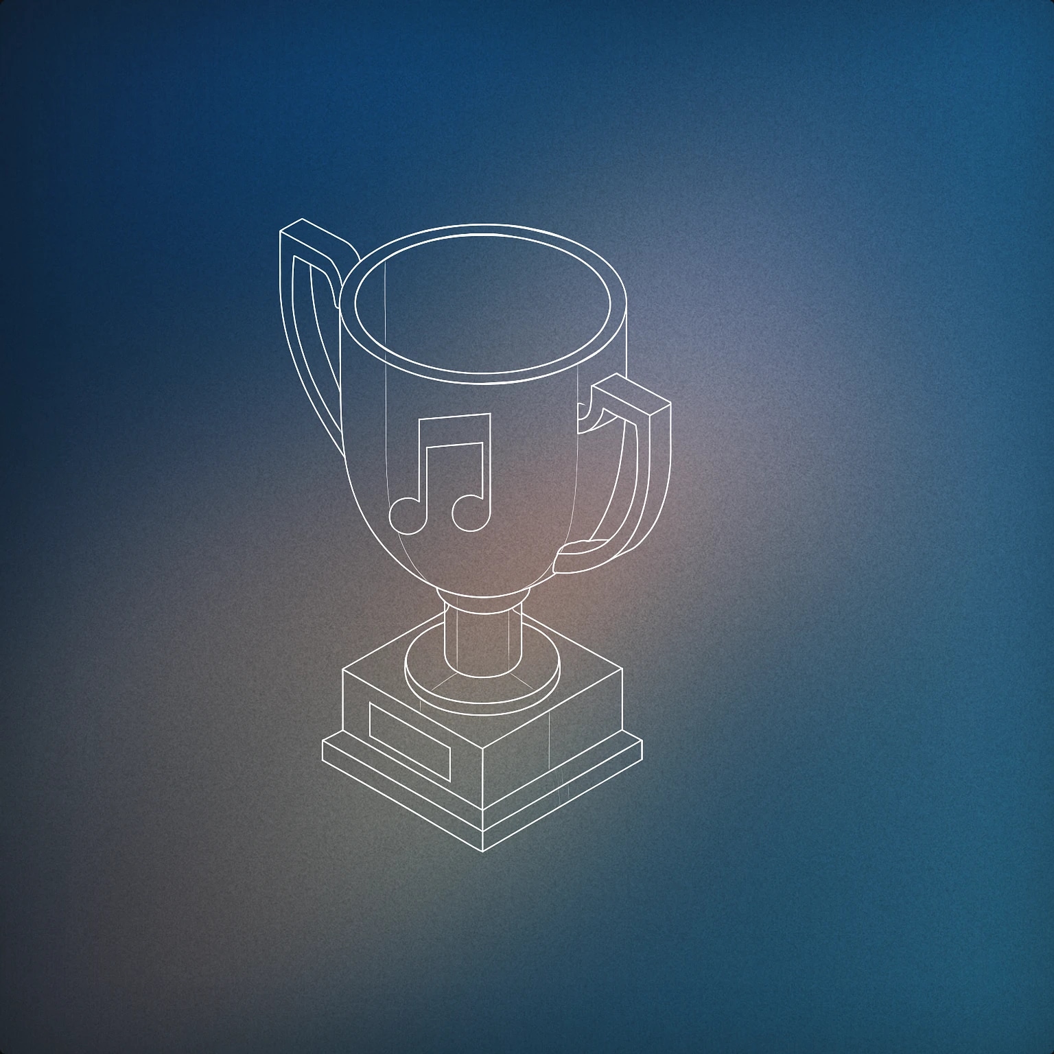 Cover of trophy with a musical note engraved on its front for Reward sound effects