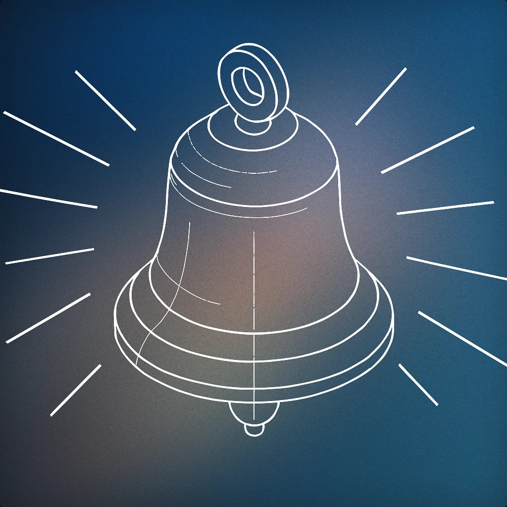 Cover of A concise bell with motion lines radiating outward for Stinger sound effects