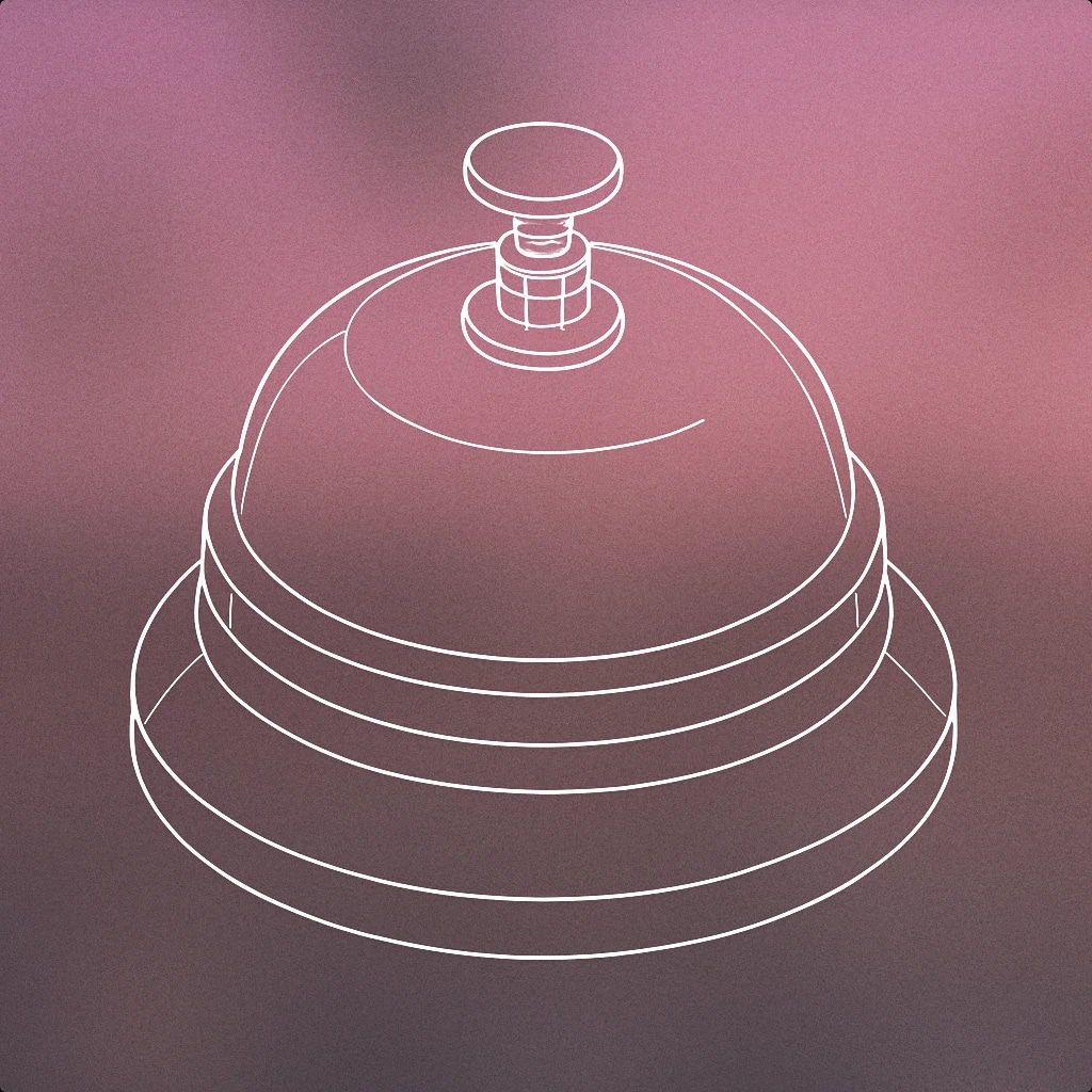 Cover of classic desk bell with a round button on top for Ding Ding Ding sound effects