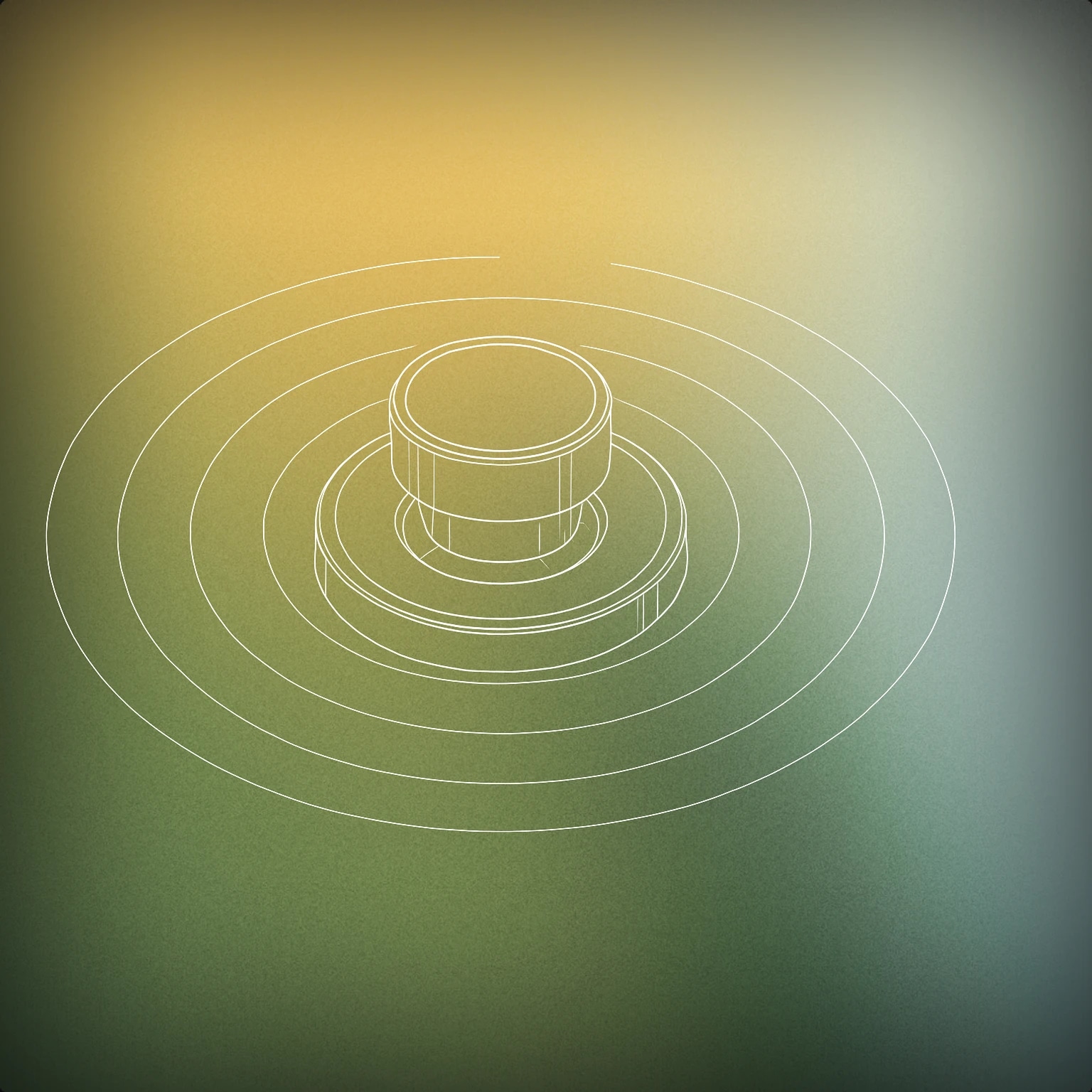 Cover of a stylized camera shutter button with subtle concentric rings radiating outward to suggest the moment of sound when the shutter is pressed for Photo Shutter sound effects