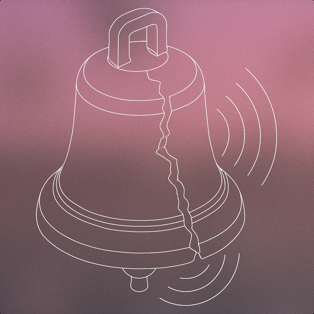 Cover of A cracked bell with visible soundwaves emanating from the fracture for Explosion sound effects
