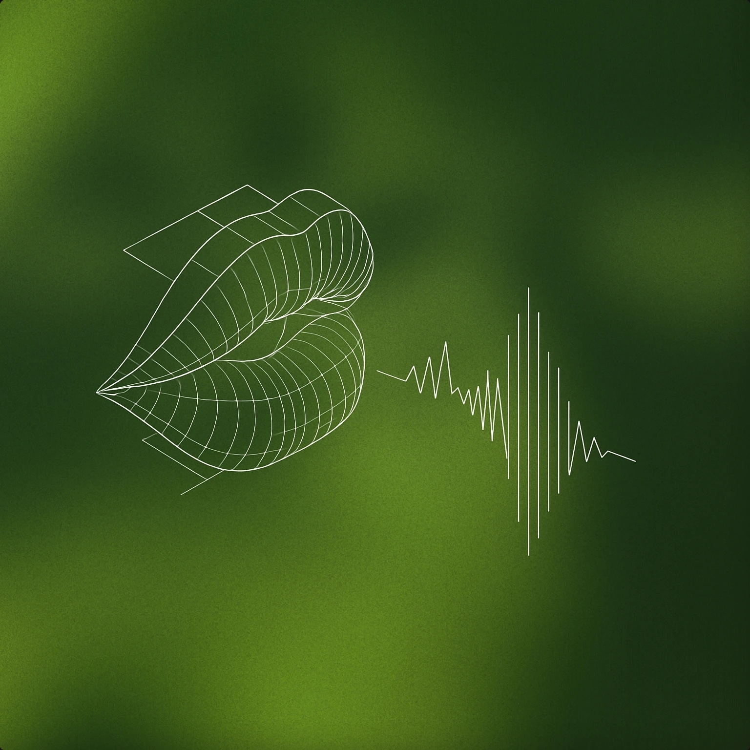 Cover of lips gently blowing a kiss with a faint visible soundwave for Sexy sound effects