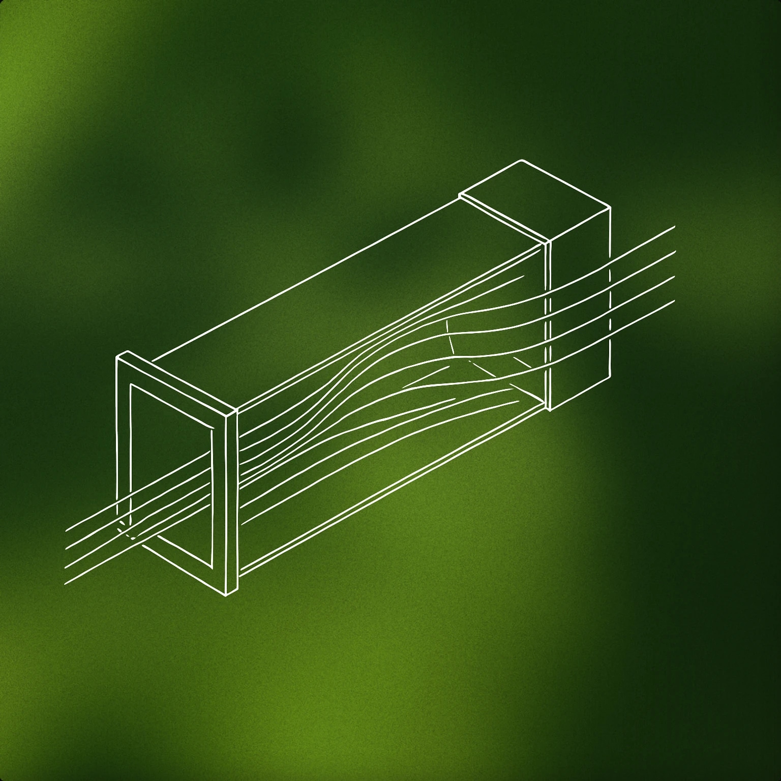 Cover of A straight aerodynamic tunnel with trailing lines indicating motion through it for Long Woosh sound effects