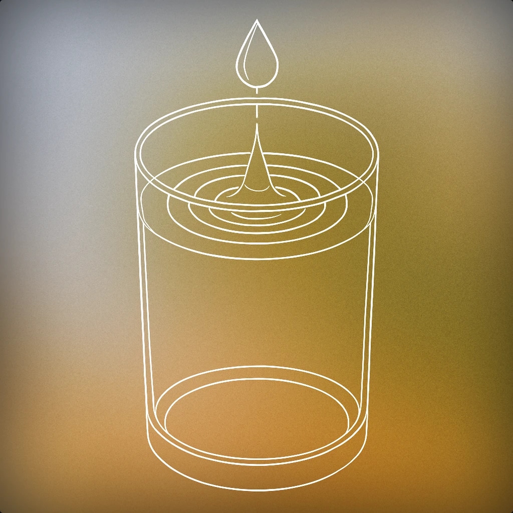 Cover of a glass with a single droplet falling into it, creating a ripple for Drinking sound effects