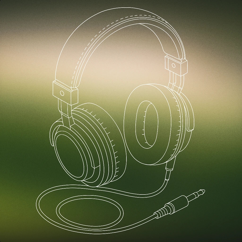 Cover of vintage leather headphones for Leather sound effects