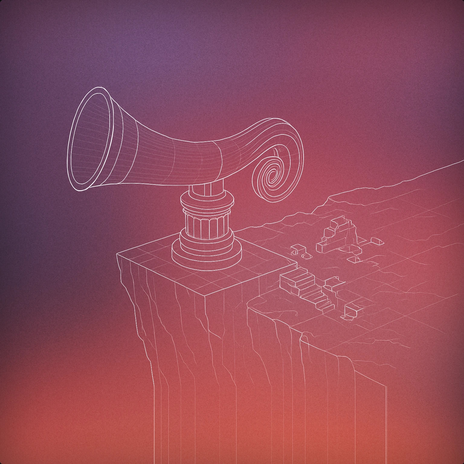 Cover of Giant ancient horn on a cliff edge for Epic sound effects