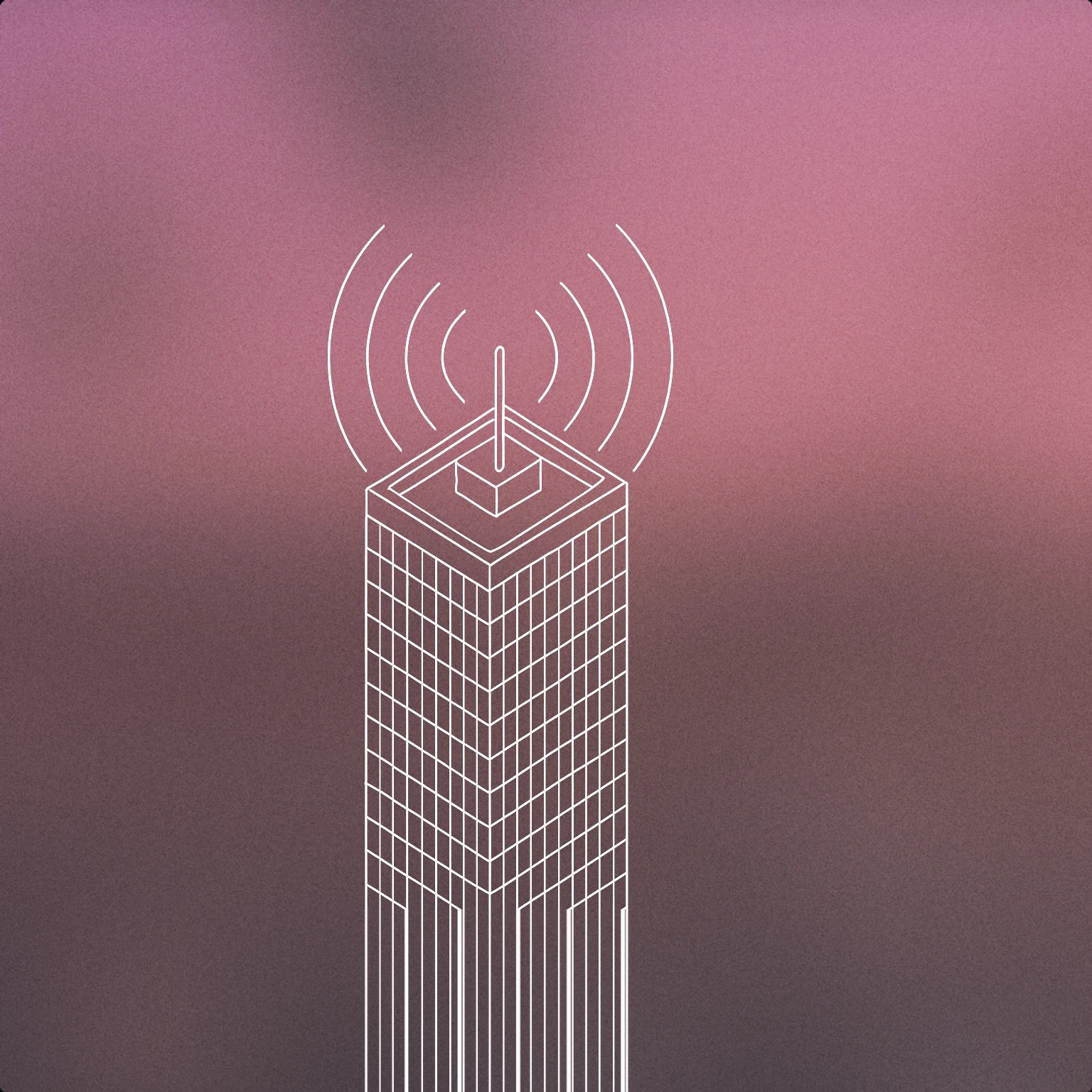 Cover of A tall building with stylized outward-curving sound lines emerging from its rooftop for City Sound sound effects