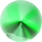 A shiny, metallic green sphere.
