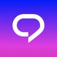 Speech bubble icon on a blue and purple gradient background