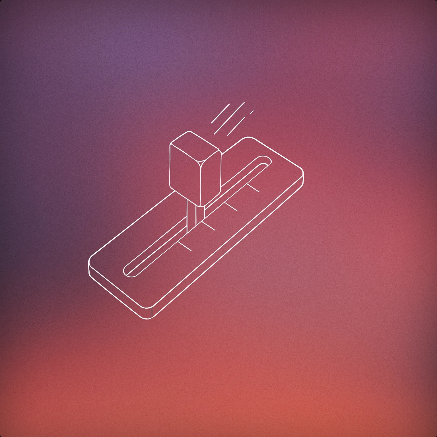 Cover of vertical slider knob with motion lines rising upward for Cinematic Riser sound effects