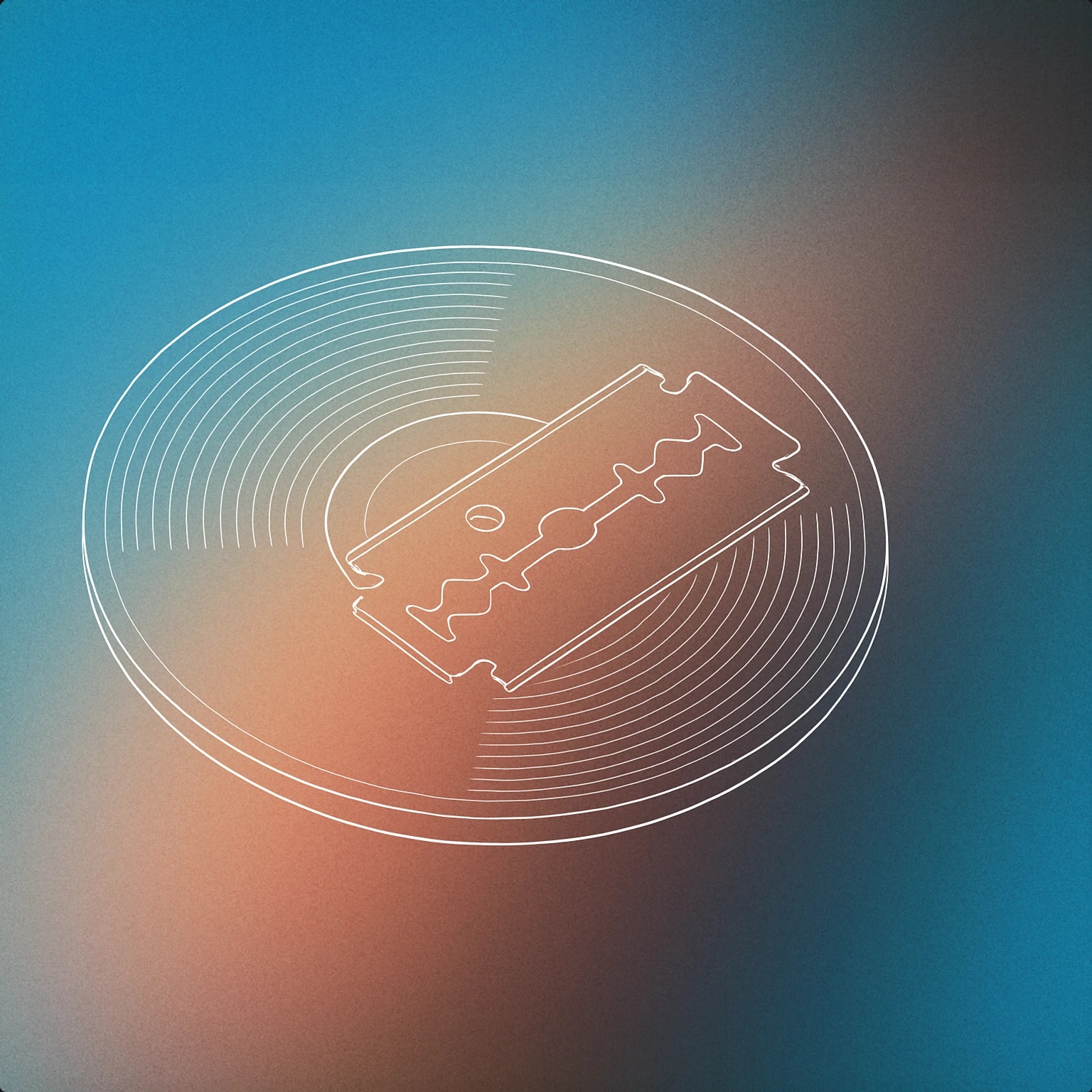 Cover of a vinyl record stylized with a central groove shaped like a razor-sharp blade for Blade sound effects