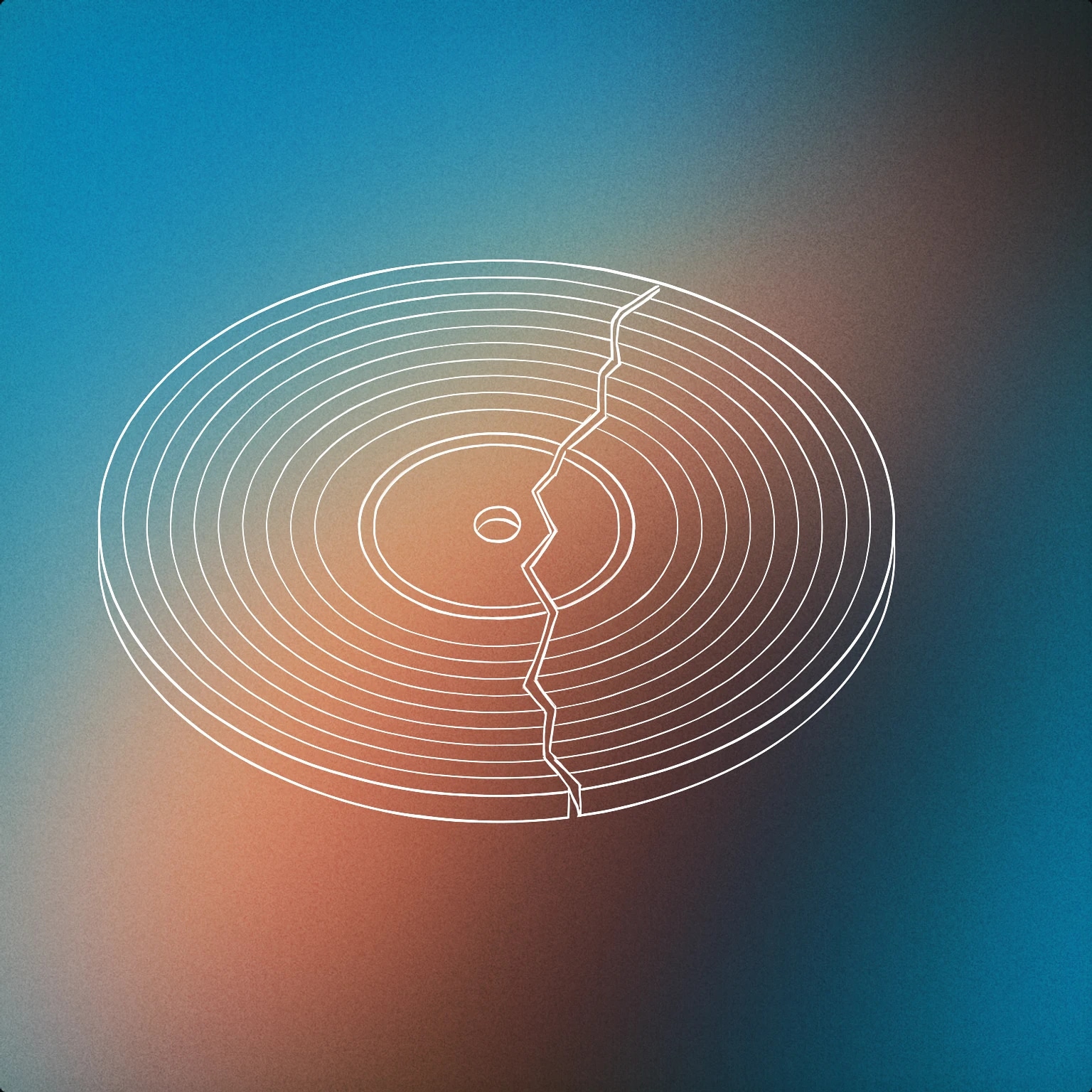 Cover of A cracked vinyl record with a visible jagged split across its surface for Broken sound effects